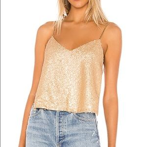 Superdown gold chain-strap backless shirt